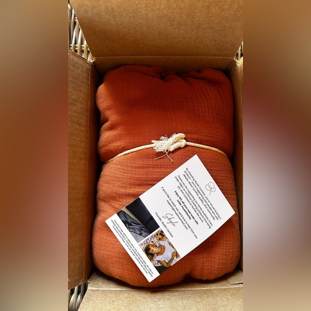 Muslin Comfort 365 Bottom Sheet Full size Rust Color